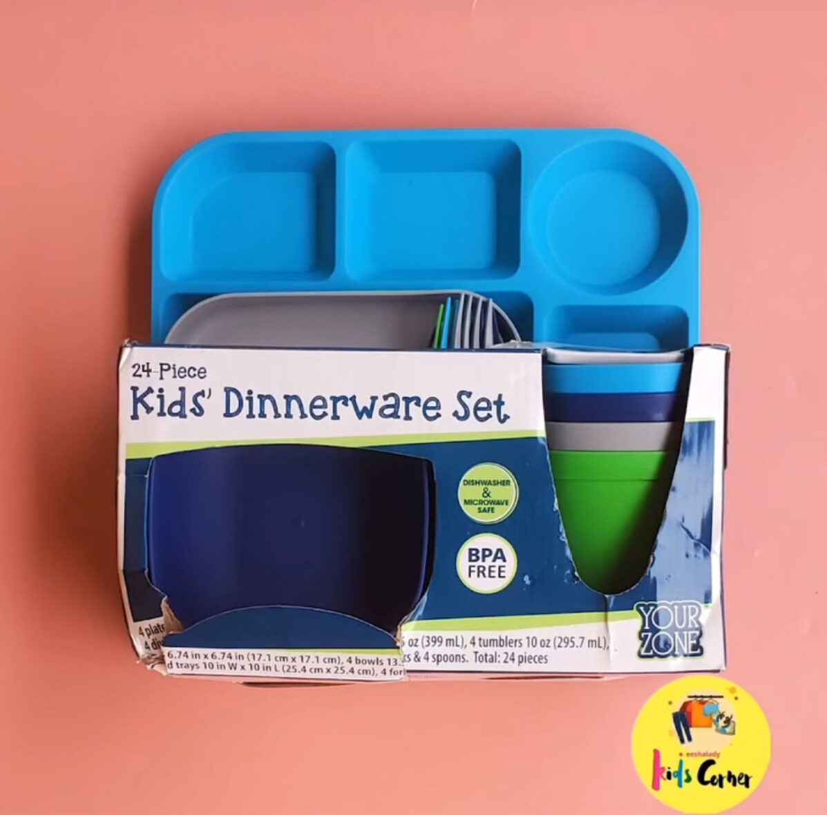 24 piece kids dinnerware set